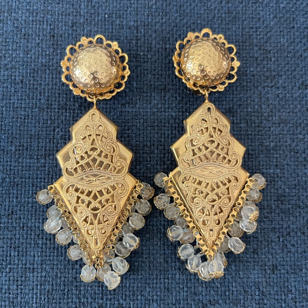 Rare Giambattista Valli vintage clip earrings